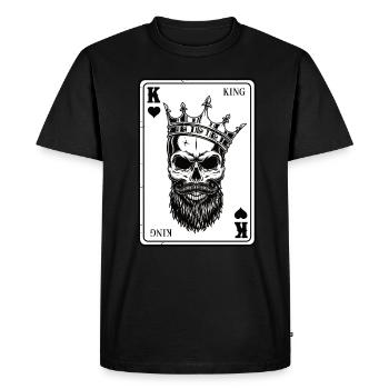 King And Queen Skull - 2/2 Card Hearts Flush - T-shirt Premium bio Homme - noir - Devant - Nico (187cm)