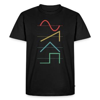 Vintage Analog Synthesizer Techno Waveform - Synth - Men's Premium Organic T-Shirt - black - Front - Nico (187cm)