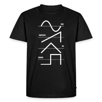 Vintage Analog Synthesizer Techno Waveform - Synth - Men's Premium Organic T-Shirt - black - Front - Nico (187cm)