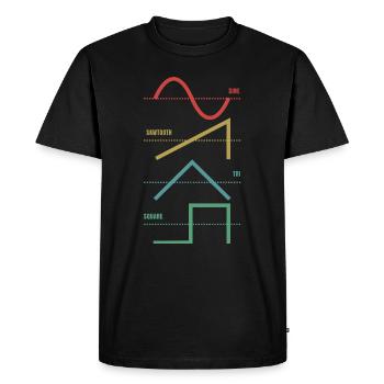 Vintage Analog Synthesizer Techno Waveform - Synth - Men's Premium Organic T-Shirt - black - Front - Nico (187cm)