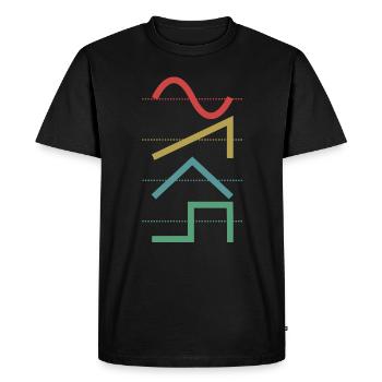 Vintage Analog Synthesizer Techno Waveform - Synth - Men's Premium Organic T-Shirt - black - Front - Nico (187cm)