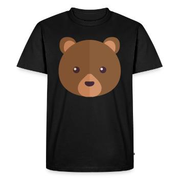 Bear Face - Men's Premium Organic T-Shirt - black - Front - Nico (187cm)