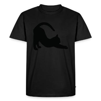 Cat Yoga - T-shirt Premium bio Homme - noir - Devant - Nico (187cm)