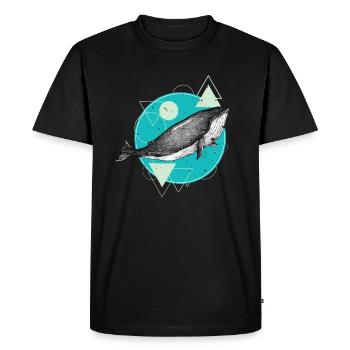Rétro vintage baleine - T-shirt Premium bio Homme - noir - Devant - Nico (187cm)