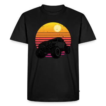Rétro 70s Rétro Rétro 70s Sunset Car - T-shirt Premium bio Homme - noir - Devant - Nico (187cm)