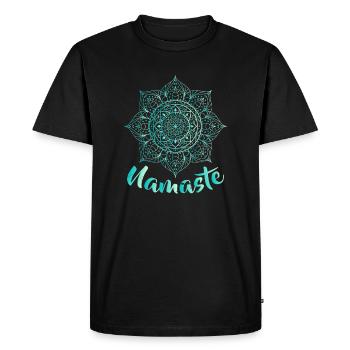 Namaste - Lotus Flower - Spiritual Yoga Om - T-shirt Premium bio Homme - noir - Devant - Nico (187cm)