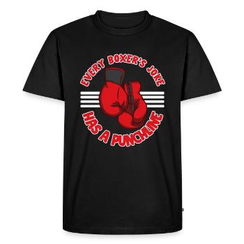 Boxing - Funny Punchline Joke - Gym Apparel - T-shirt Premium bio Homme - noir - Devant - Nico (187cm)