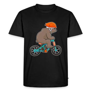 Bear On Bike Bicycle Cycling Bear - Men's Premium Organic T-Shirt - black - Front - Nico (187cm)