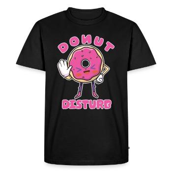 Funny Donut Disturb - Candy And Sweets Lover - - T-shirt Premium bio Homme - noir - Devant - Nico (187cm)