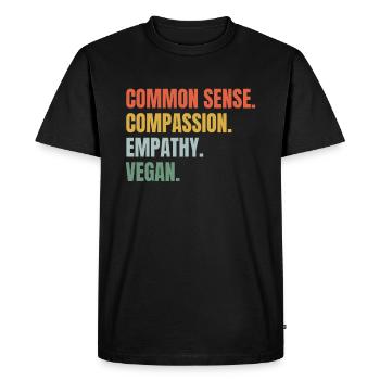 Go Vegan - Be Kind - Planet Earth Day - Vegetarian - Men's Premium Organic T-Shirt - black - Front - Nico (187cm)