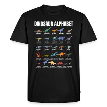 Dinosaur Alphabet - Types Of Dinosaurs - Dino - T-shirt Premium bio Homme - noir - Devant - Nico (187cm)