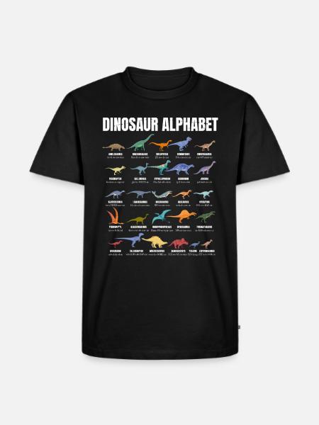 Dinosaur alfabet - typer af dinosaurer - Dino - Herre Premium økologisk T-shirt - sort