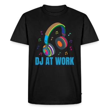Disc Jockey - DJ At Work - Groovy Funky Vintage - - Men's Premium Organic T-Shirt - black - Front - Nico (187cm)