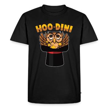 Magic - HOO-DINI - Owl Trick - Magician - T-shirt Premium bio Homme - noir - Devant - Nico (187cm)