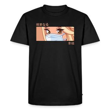 Anime Girl Eyes – Japan Culture Art – Japanese - Men's Premium Organic T-Shirt - black - Front - Nico (187cm)