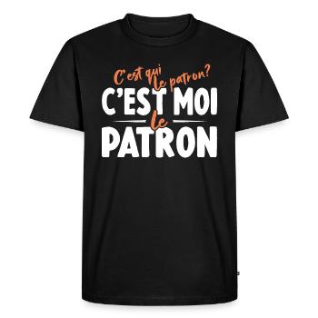 C'est Qui Le Patron C'est Moi Le Patron - T-shirt Premium bio Homme - noir - Devant - Nico (187cm)