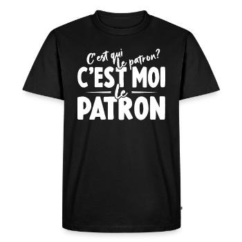 C'est Qui Le Patron C'est Moi Le Patron - T-shirt Premium bio Homme - noir - Devant - Nico (187cm)