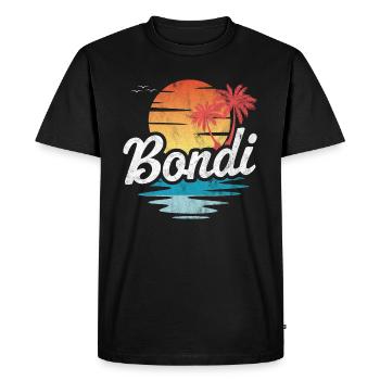 Bondi - Men's Premium Organic T-Shirt - black - Front - Nico (187cm)