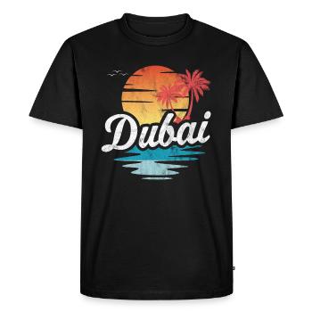 Dubai Beach - Men's Premium Organic T-Shirt - black - Front - Nico (187cm)