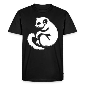 Loris Slowlori Silhouette Mammifère - T-shirt Premium bio Homme - noir - Devant - Nico (187cm)