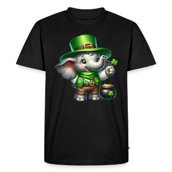 Célébration de la Saint-Patrick en l’honneur des éléphants - T-shirt Premium bio Homme - noir - Devant - Nico (187cm)