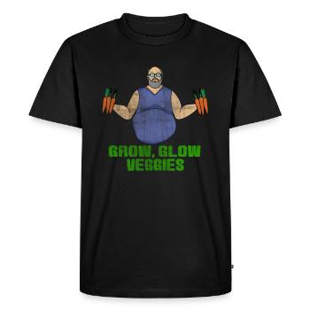 Vendeur de légumes - T-shirt Premium bio Homme - noir - Devant - Nico (187cm)