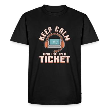 Tech support ticket computer problem Bug Informatik - Men's Premium Organic T-Shirt - black - Front - Nico (187cm)