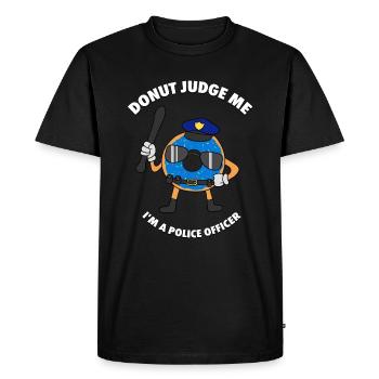 Donut police Officer Policeman Gift Policeman - Men's Premium Organic T-Shirt - black - Front - Nico (187cm)