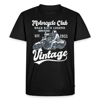 Motorcycle né en 1951 anniversaire Motard 71 ans - T-shirt Premium bio Homme - noir - Devant - Nico (187cm)
