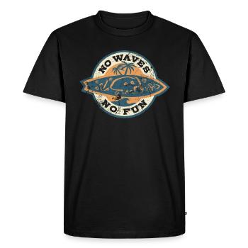 No Waves No Fun - Surfer - Gift - Men's Premium Organic T-Shirt - black - Front - Nico (187cm)
