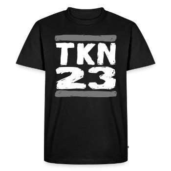 TKN23 TKN 23 TEKNO 23 - T-shirt Premium bio Homme - noir - Devant - Nico (187cm)
