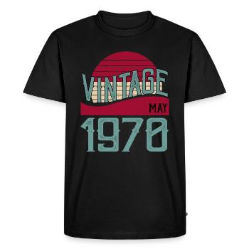 Millésime Mai 1970 - T-shirt Premium bio Homme - noir - Devant - Nico (187cm)