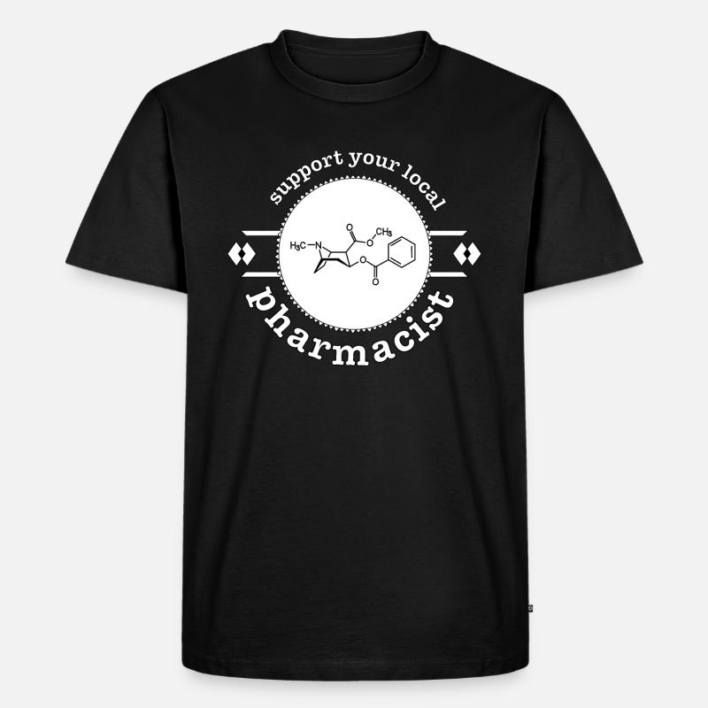 support your local pharmacist - Männer Premium Bio T-Shirt - Schwarz
