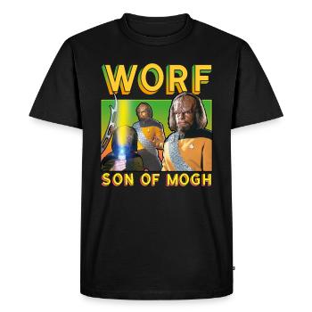Star Trek The Next Generation Worf - Männer Premium Bio T-Shirt - Schwarz - Vorne - Nico (187cm)