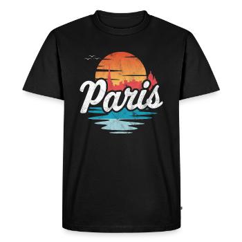 Paris - T-shirt Premium bio Homme - noir - Devant - Nico (187cm)