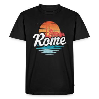 Rome - Men's Premium Organic T-Shirt - black - Front - Nico (187cm)