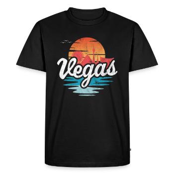 Vegas - Men's Premium Organic T-Shirt - black - Front - Nico (187cm)