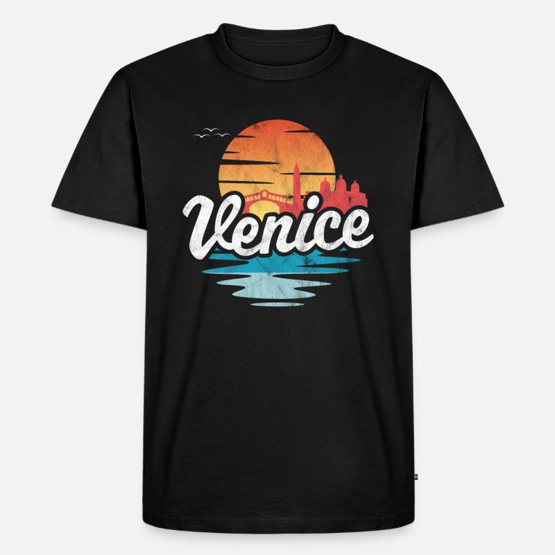 Venedig - Männer Premium Bio T-Shirt - Schwarz
