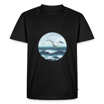 mouettes - T-shirt Premium bio Homme - noir - Devant - Nico (187cm)