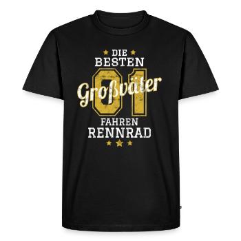 Opa Rennrad - Männer Premium Bio T-Shirt - Schwarz - Vorne - Nico (187cm)