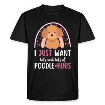 Sweet Poodle Lover Kawaii - Men's Premium Organic T-Shirt - black - Front - Nico (187cm)