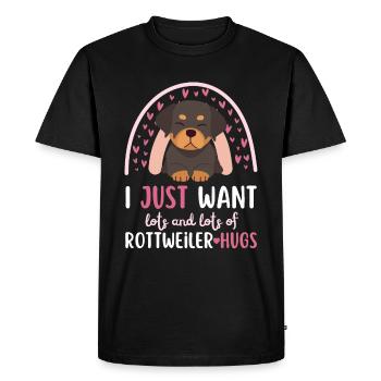 Doux Rottweiler amateur kawaii - T-shirt Premium bio Homme - noir - Devant - Nico (187cm)
