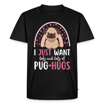 Sweet Pug Lover Kawaii - Men's Premium Organic T-Shirt - black - Front - Nico (187cm)
