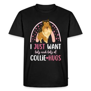 Sweet Collie Lover Kawaii - T-shirt Premium bio Homme - noir - Devant - Nico (187cm)
