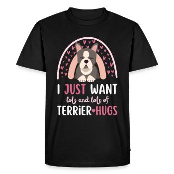 Mignon Boston Terrier Lover Kawaii - T-shirt Premium bio Homme - noir - Devant - Nico (187cm)