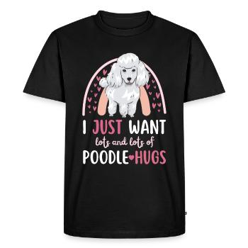 Doux caniche amoureux Kawaii - T-shirt Premium bio Homme - noir - Devant - Nico (187cm)