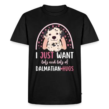 Doux amoureux dalmate kawaii - T-shirt Premium bio Homme - noir - Devant - Nico (187cm)