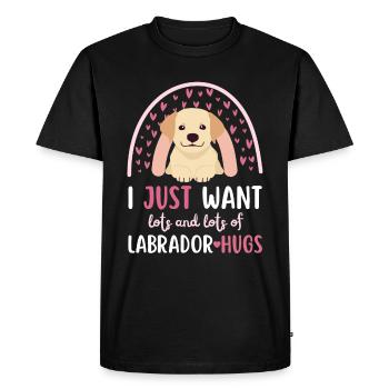 Sweet Labrador Retriever Lover Kawaii - T-shirt Premium bio Homme - noir - Devant - Nico (187cm)