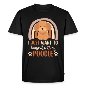 Sweet Poodle Lover Kawaii - Men's Premium Organic T-Shirt - black - Front - Nico (187cm)