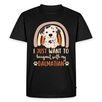 Doux amoureux dalmate kawaii - T-shirt Premium bio Homme - noir - Devant - Nico (187cm)